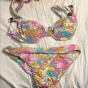VETCHY Floral Multicolor Bikini Set
